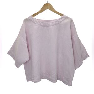 J. Jill Love Linen Pale Pink Boxy Relaxed Blouse Oversized Minimal Natural Small